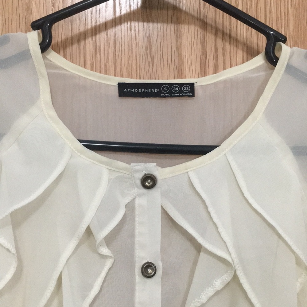 Atmosphere Cream Ruffle Blouse - Picture 2 of 3